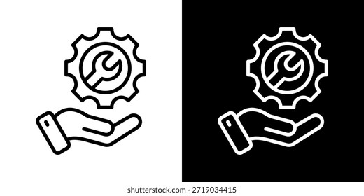 Icono De Ajuste De Línea De Estilo En Blanco Y Negro