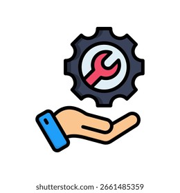 Setting Icon Lineal Color Vector Illustration