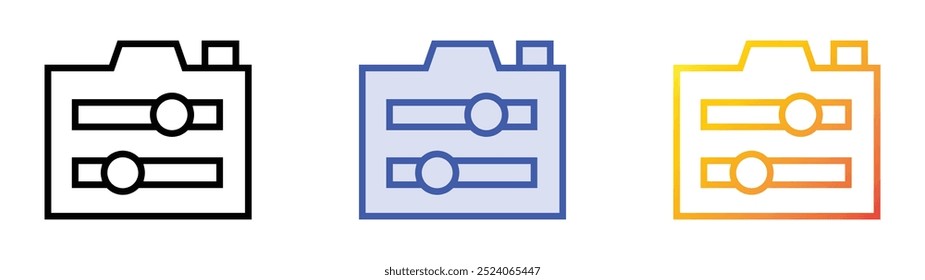 setting icon. Linear, Blue Fill and Gradient Style Design Isolated On White Background
