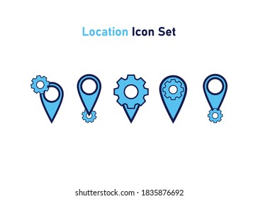 setting icon. setting with location symbol. Concept of location setting . Vector illustration, vector icon concept.