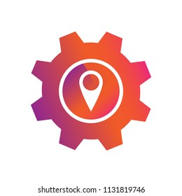 setting icon with location symbol vector icon