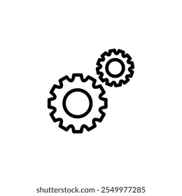 Definindo o design do logotipo do ícone. Sinal e símbolo Cog. Sinal de engrenagem
