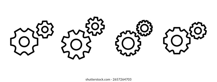 Diseño de logotipo de icono de configuración. Signo de engranaje y símbolo. Señal de engranaje