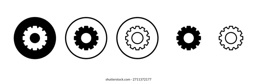 Diseño de logotipo de icono de configuración. Signo de engranaje y símbolo. Señal de engranaje