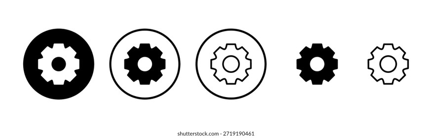 Diseño de logotipo de icono de configuración. Signo de engranaje y símbolo. Señal de engranaje