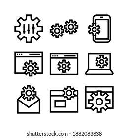 icono de configuración o logotipo símbolo de signo aislado ilustración vectorial - Colección de iconos vectoriales de estilo negro de alta calidad
