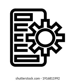 Einstellsymbol oder Logo einzeln auf Zeichen, Vektorgrafik - hochwertige Vektorsymbole mit schwarzem Hintergrund
