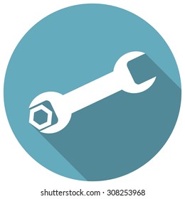Setting icon with a long shadow