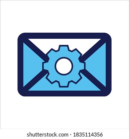 setting icon. setting with mail symbol. Concept of chat / message  . Vector illustration, vector icon concept.