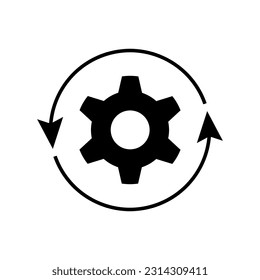 Estableciendo el icono. Regla de mecánica, símbolo de rotación.