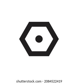 Setting icon. Monoline icon of setting with flat design. Setting icon with black color.