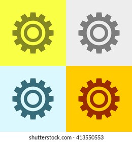 Setting Icon on Four Different Backgrounds. Eps-10.