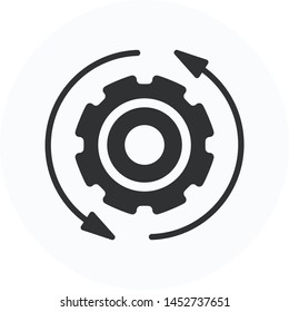 Setting icon, optimization, gear flat symbol vector design. Great for mobile app, web design, print materials, etc.