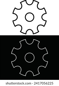 Setting Icon outline icon black  and white icon 