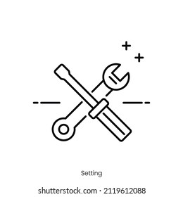 para abrir el Navegador. Diseño de icono de estilo de esquema aislado en fondo blanco