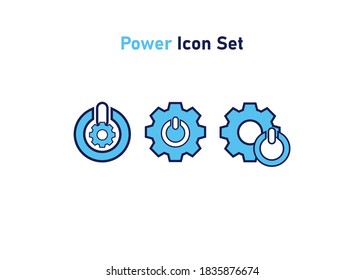 setting icon. setting with power symbol. Concept of power setting . Vector illustration, vector icon concept.