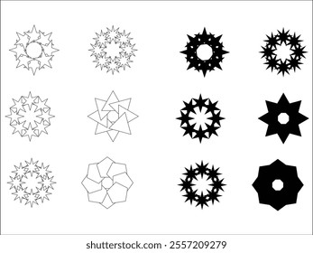 setting icon and rotating design set for web and applications. setting symbol icon. vector illustrator.