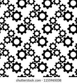 Setting Icon Seamless Pattern, Gear, User Preference Setting Vector Art Illustration