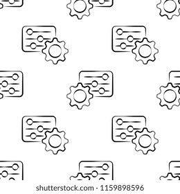 Setting Icon Seamless Pattern, Gear, User Preference Setting Vector Art Illustration