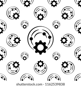Setting Icon Seamless Pattern, Gear, User Preference Setting Vector Art Illustration