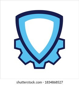 setting icon. setting with security shield symbol. Concept of security adjustment. Vector illustration, vector icon concept.
