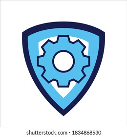 setting icon. setting with security shield symbol. Concept of security adjustment. Vector illustration, vector icon concept.