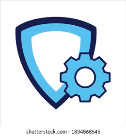 setting icon. setting with security shield symbol. Concept of security adjustment. Vector illustration, vector icon concept.