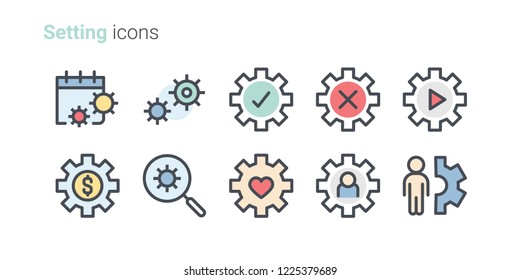 Setting icon set