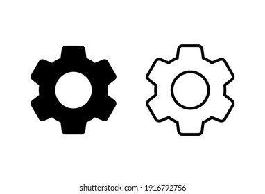 Setting Icon set. Cog Settings Icon Symbol