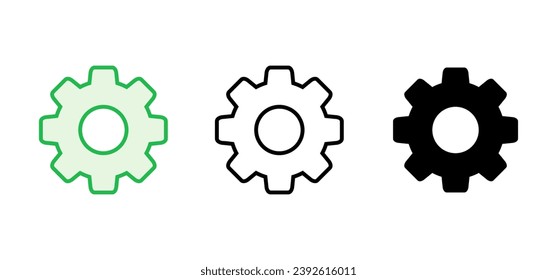 setting Icon set. Cog settings Icon Symbol