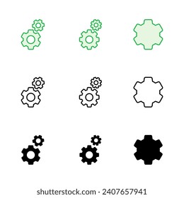 setting Icon set. Cog settings Icon Symbol