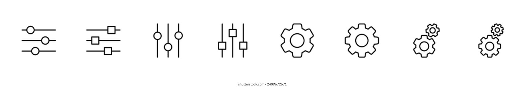 setting Icon set. Cog settings Icon Symbol