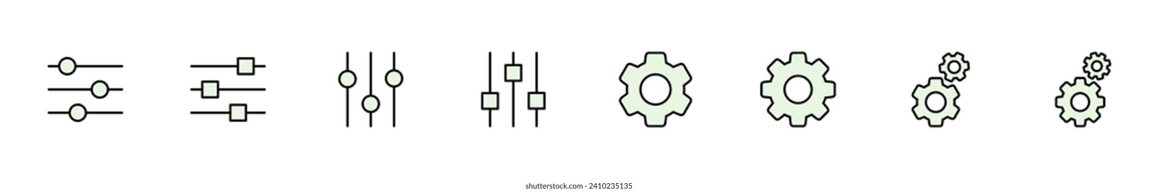 setting Icon set. Cog settings Icon Symbol