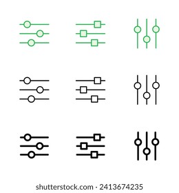 setting Icon set. Cog settings Icon Symbol