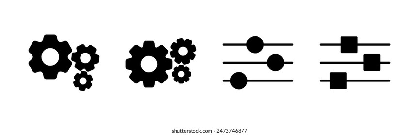 setting Icon set. Cog settings Icon Symbol