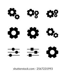 setting Icon set. Cog settings Icon Symbol