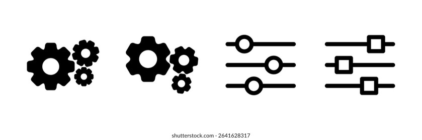 setting Icon set. Cog settings Icon Symbol