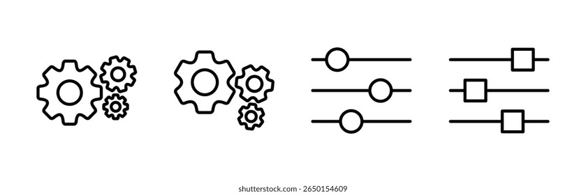 setting Icon set. Cog settings Icon Symbol