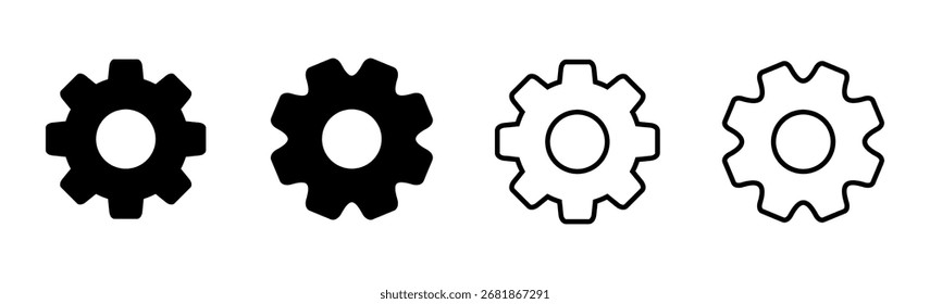 definindo Conjunto de ícones. Símbolo de ícone de configurações de Cog