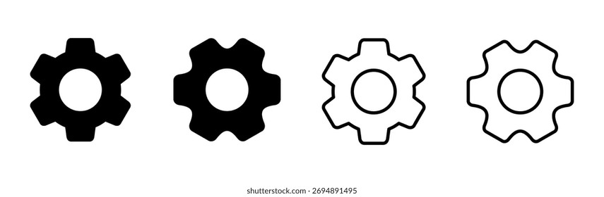 definindo Conjunto de ícones. Símbolo de ícone de configurações de Cog