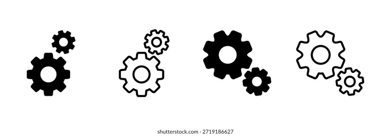 Conjunto de iconos de configuración. Símbolo de icono de Configuraciones de engranaje