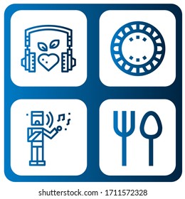 setting icon set. Collection of Music, Plate, Musical, Cutlery icons
