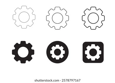 setting icon set, gear icon set, Black settings icon. Cogwheel symbol. Gear wheel vector wheel icon, wheel