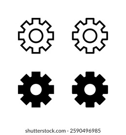 Setting icon set. Gear icon. Cogwheel icon set.