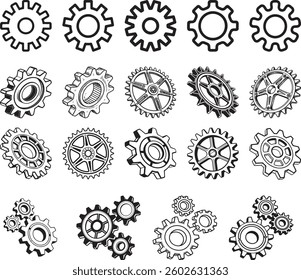 setting icon set gear vector icon 