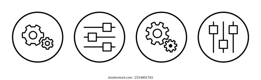 setting Icon set illustration. Cog settings sign and symbol. Gear Sign