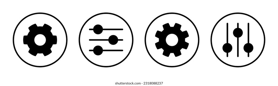 setting Icon set illustration. Cog settings sign and symbol. Gear Sign