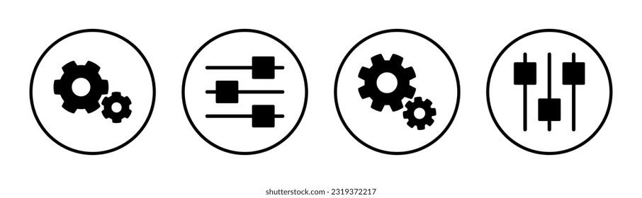 setting Icon set illustration. Cog settings sign and symbol. Gear Sign