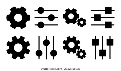 setting Icon set illustration. Cog settings sign and symbol. Gear Sign