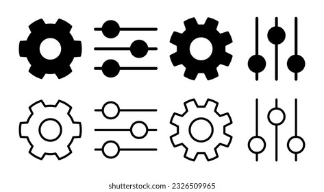 setting Icon set illustration. Cog settings sign and symbol. Gear Sign